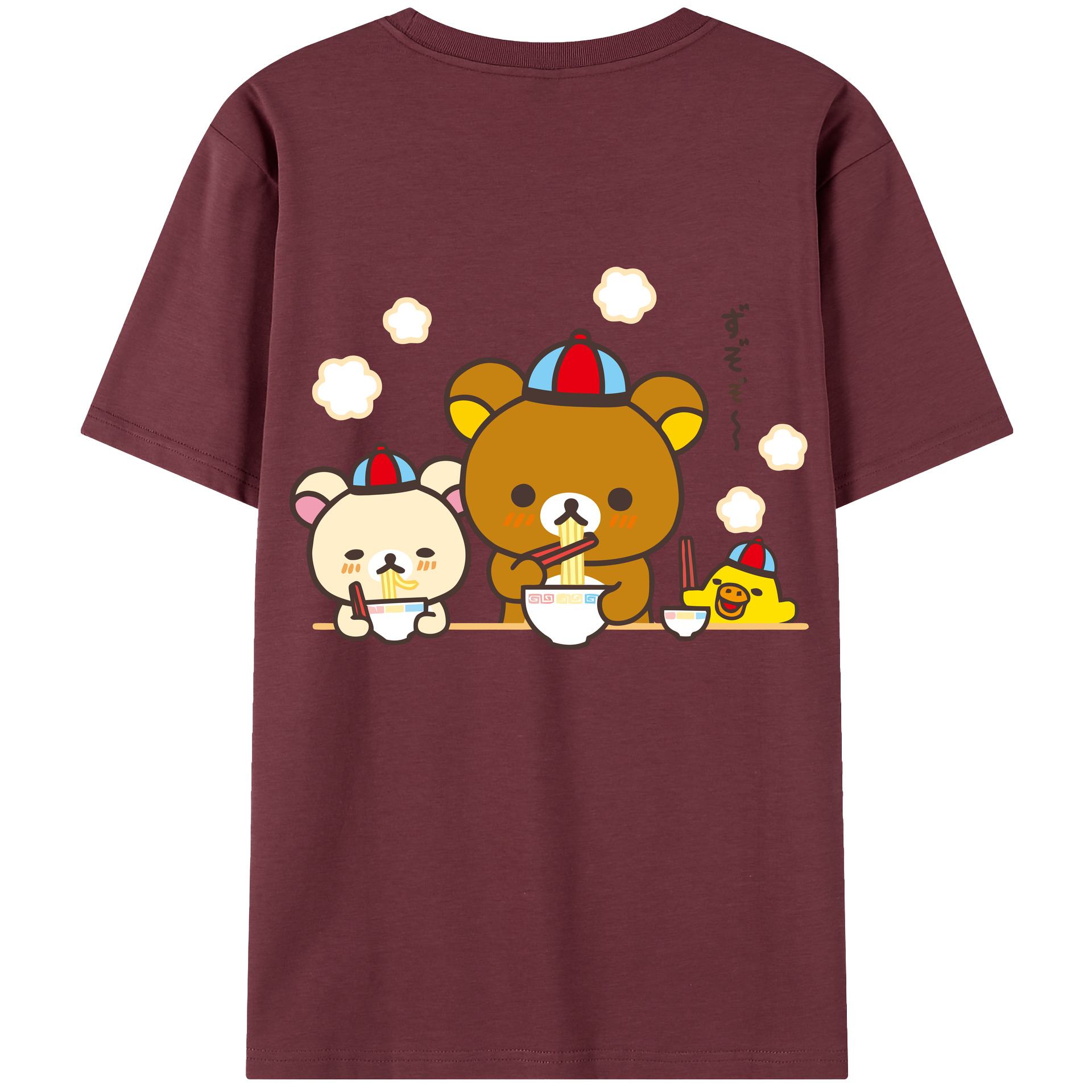 （画像用） リラックマ リラックマ キイロイトリ Rilakkuma Korilakkuma Kiiroitori 綿100％半袖Tシャツ（背面プリント）